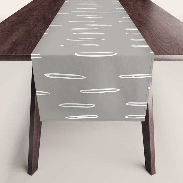Raindrops, Gray, Minimalism, Abstract Art Table Runner Gallery Image 1