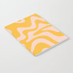 Liquid Swirl Retro Abstract Pattern in Mustard Orange and Light Blush Pink Notebook Gallery Image 2