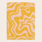 Liquid Swirl Retro Abstract Pattern in Mustard Orange and Light Blush Pink Poster Gallery Image 4