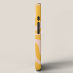 Liquid Swirl Retro Abstract Pattern in Mustard Orange and Light Blush Pink iPhone Case Gallery Image 2