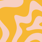 Liquid Swirl Retro Abstract Pattern in Mustard Orange and Light Blush Pink Coffee Mug Gallery Image 2