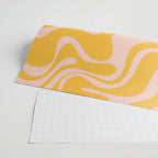 Liquid Swirl Retro Abstract Pattern in Mustard Orange and Light Blush Pink Wrapping Paper Gallery Image 2