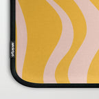 Liquid Swirl Retro Abstract Pattern in Mustard Orange and Light Blush Pink Laptop Sleeve Gallery Image 3