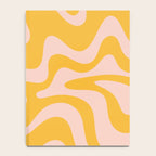 Liquid Swirl Retro Abstract Pattern in Mustard Orange and Light Blush Pink Notebook Gallery Image 4