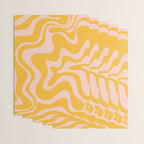 Liquid Swirl Retro Abstract Pattern in Mustard Orange and Light Blush Pink Wrapping Paper Gallery Image 3