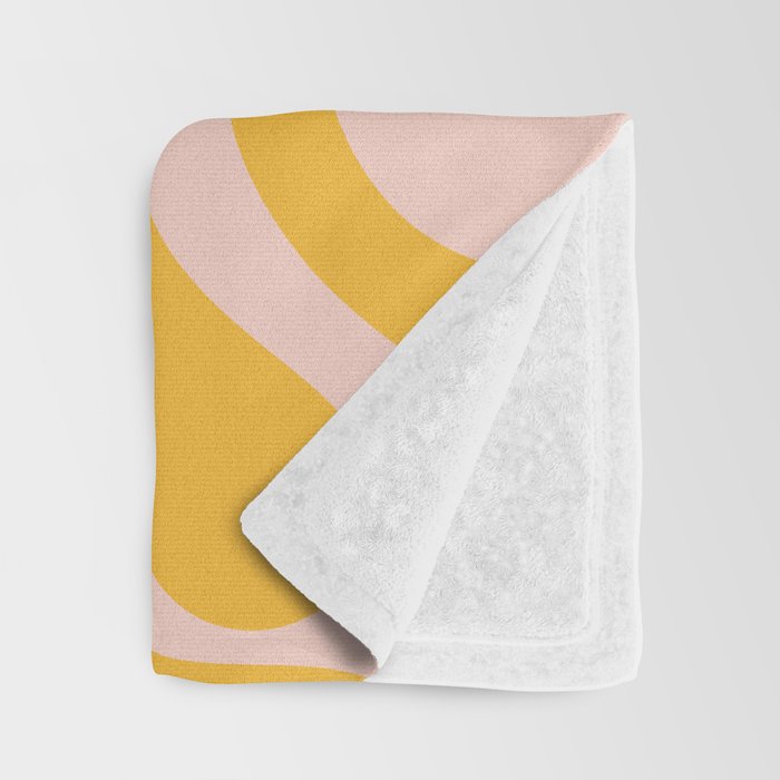 Liquid Swirl Retro Abstract Pattern in Mustard Orange and Light Blush Pink Throw Blanket Gallery Image 3