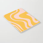 Liquid Swirl Retro Abstract Pattern in Mustard Orange and Light Blush Pink Notebook Gallery Image 3