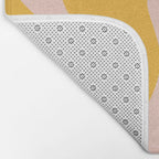 Liquid Swirl Retro Abstract Pattern in Mustard Orange and Light Blush Pink Bath Mat Gallery Image 2