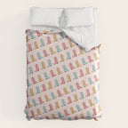 Cowgirl Boots and Daisies, Blush Pink, Mint, Cute Pastel Cowboy Pattern Comforter Gallery Image 6