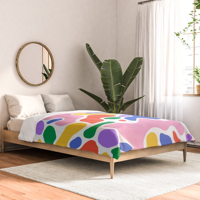 Colorful rainbow organic shape art pattern Comforter Gallery Image 2