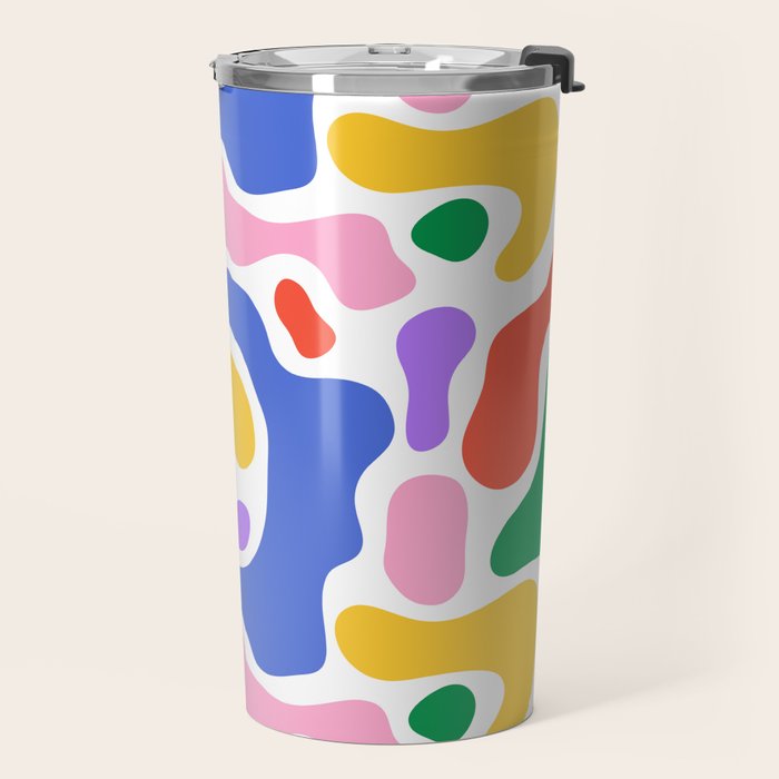 Colorful rainbow organic shape art pattern Travel Mug Gallery Image 2