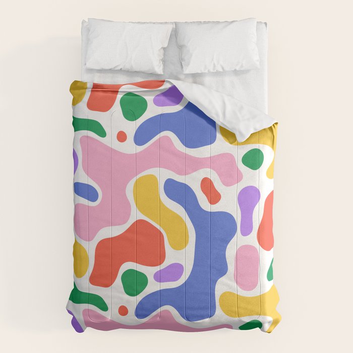 Colorful rainbow organic shape art pattern Comforter Gallery Image 6