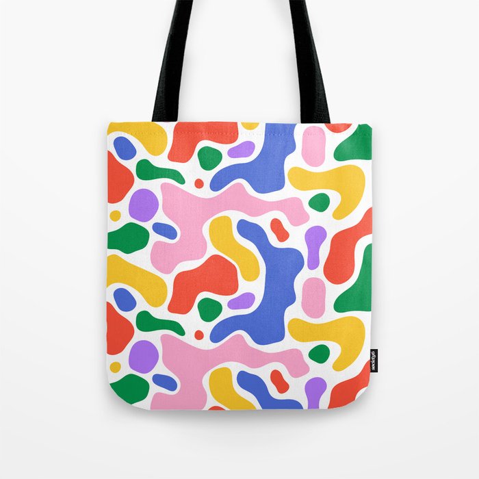 Colorful rainbow organic shape art pattern Tote Bag Gallery Image 1
