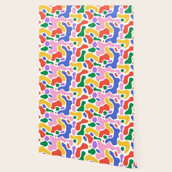 Colorful rainbow organic shape art pattern Wallpaper Gallery Image 2