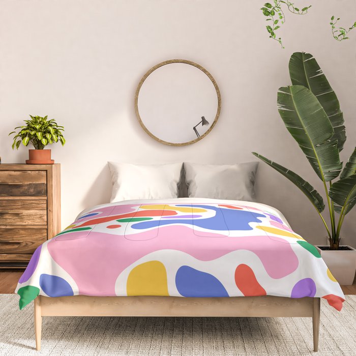Colorful rainbow organic shape art pattern Comforter Gallery Image 3