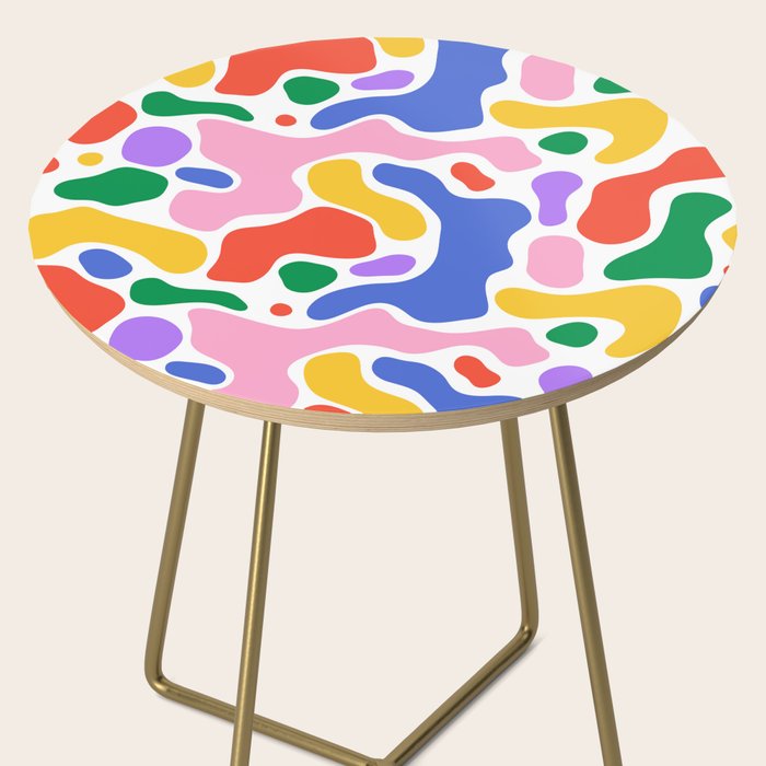 Colorful rainbow organic shape art pattern Side Table Gallery Image 2