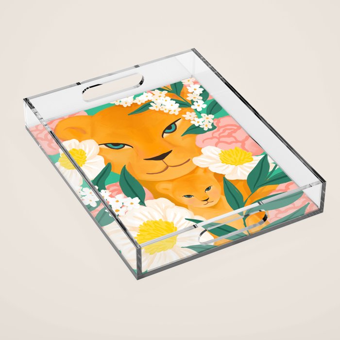 Mother Lion and Cub I Acrylic Tray Gallery Image 1