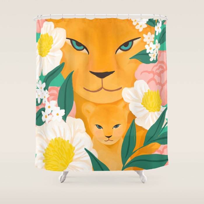 Mother Lion and Cub I Shower Curtain Gallery Image 1