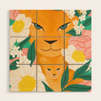 Mother Lion and Cub I Wood Wall Art Gallery Image 1