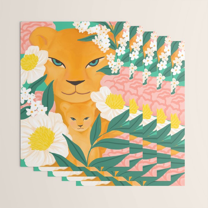 Mother Lion and Cub I Wrapping Paper Gallery Image 3