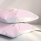 Two Swallows Line Art Pillow Sham Gallery Image 3