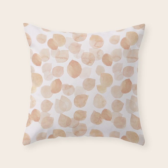 Watercolor polka dots in terracotta_bloomartgallery Throw Pillow Gallery Image 1