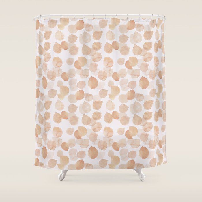Watercolor polka dots in terracotta_bloomartgallery Shower Curtain Gallery Image 1