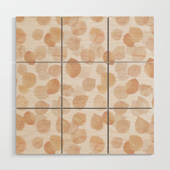 Watercolor polka dots in terracotta_bloomartgallery Wood Wall Art Gallery Image 1