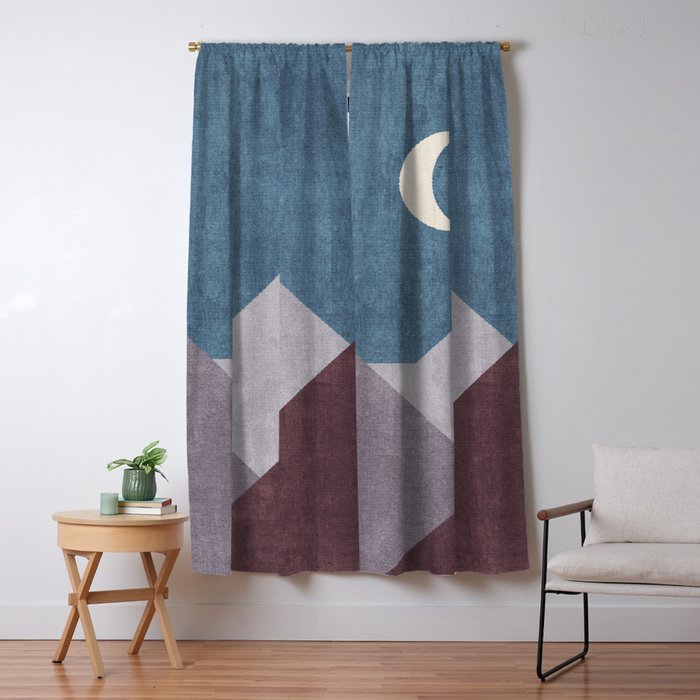 LANDSHAPES / Mountains - Night Window Curtain Gallery Image 5