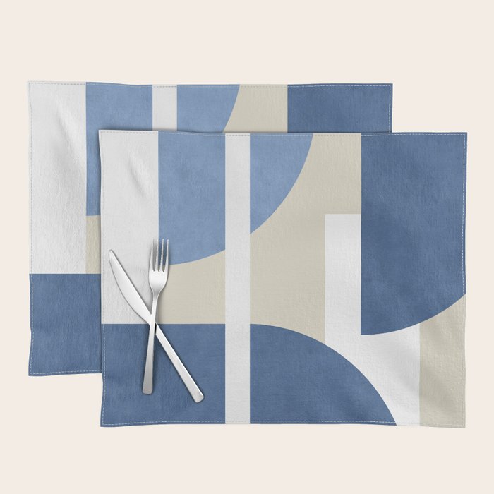 Halfmoon Colorblocks Composition - Blue Navy Placemat