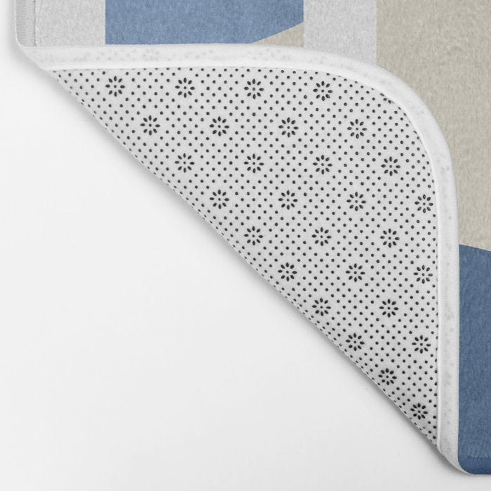 Halfmoon Colorblocks Composition - Blue Navy Bath Mat Gallery Image 2