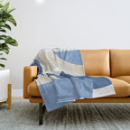 Halfmoon Colorblocks Composition - Blue Navy Throw Blanket Gallery Image 1