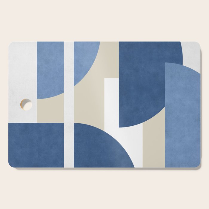 Halfmoon Colorblocks Composition - Blue Navy Cutting Board Gallery Image 1
