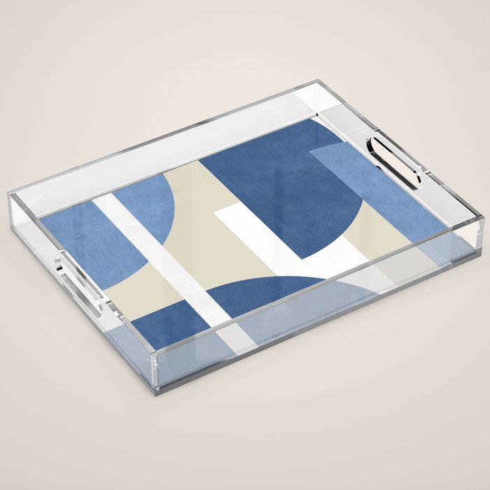Halfmoon Colorblocks Composition - Blue Navy Acrylic Tray Gallery Image 1