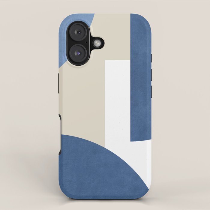 Halfmoon Colorblocks Composition - Blue Navy iPhone Case Gallery Image 1