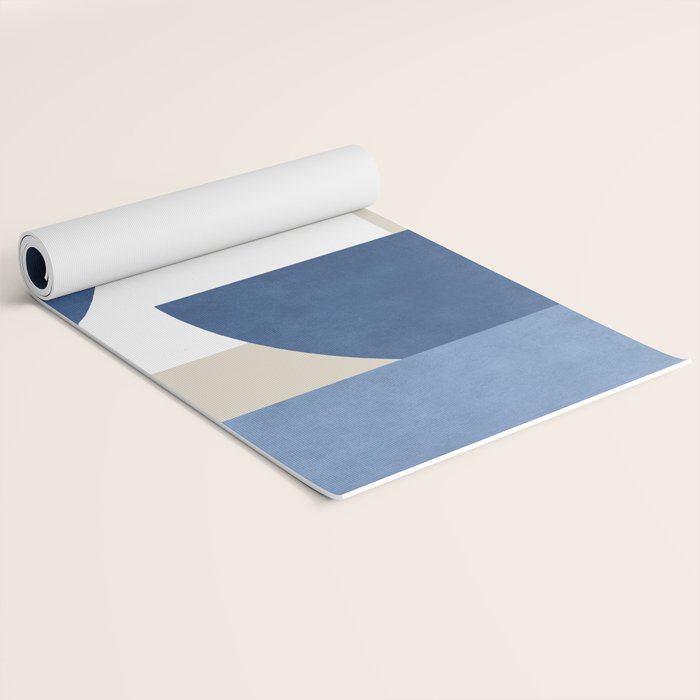 Halfmoon Colorblocks Composition - Blue Navy Yoga Mat Gallery Image 2