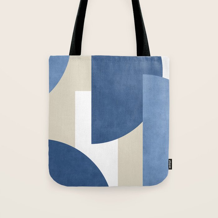 Halfmoon Colorblocks Composition - Blue Navy Tote Bag Gallery Image 1