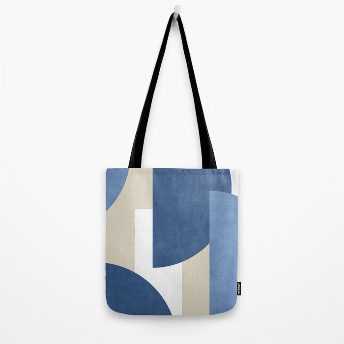 Halfmoon Colorblocks Composition - Blue Navy Tote Bag Gallery Image 2