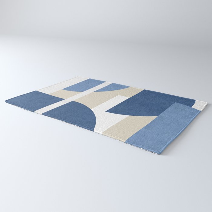 Halfmoon Colorblocks Composition - Blue Navy Rug Gallery Image 3