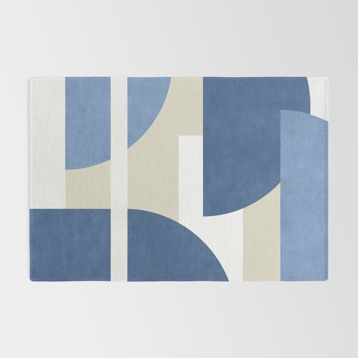 Halfmoon Colorblocks Composition - Blue Navy Rug Gallery Image 2