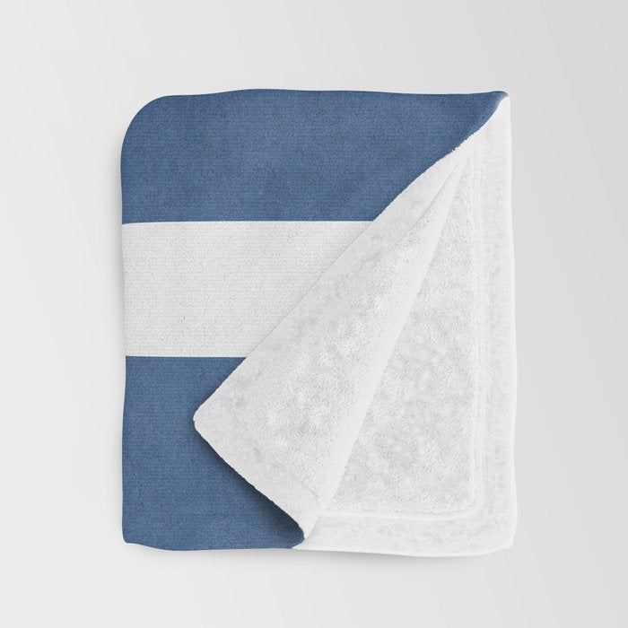 Halfmoon Colorblocks Composition - Blue Navy Throw Blanket Gallery Image 3