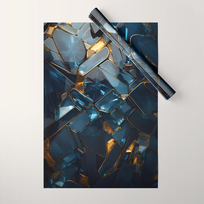 Opulence in Sapphire Blue Wrapping Paper Gallery Image 1