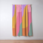 Colorful Wavy Stripes Abstract Window Curtain Gallery Image 3