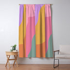 Colorful Wavy Stripes Abstract Window Curtain Gallery Image 5