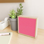 Retro, Beach, Colorful Stripes, Pink and Red Mini Art Print Gallery Image 2