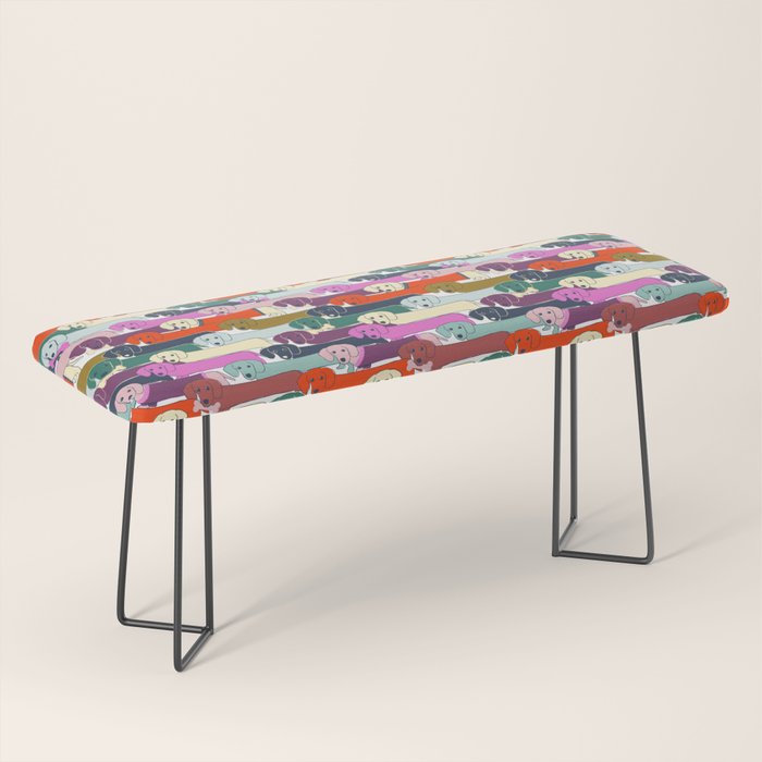 colored doggie pattern Bench Gallery Image 1