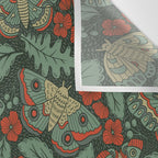 Moths in Emerald Twilight Wall Tapestry Gallery Image 3