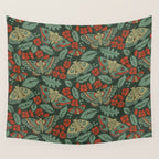 Moths in Emerald Twilight Wall Tapestry Gallery Image 4