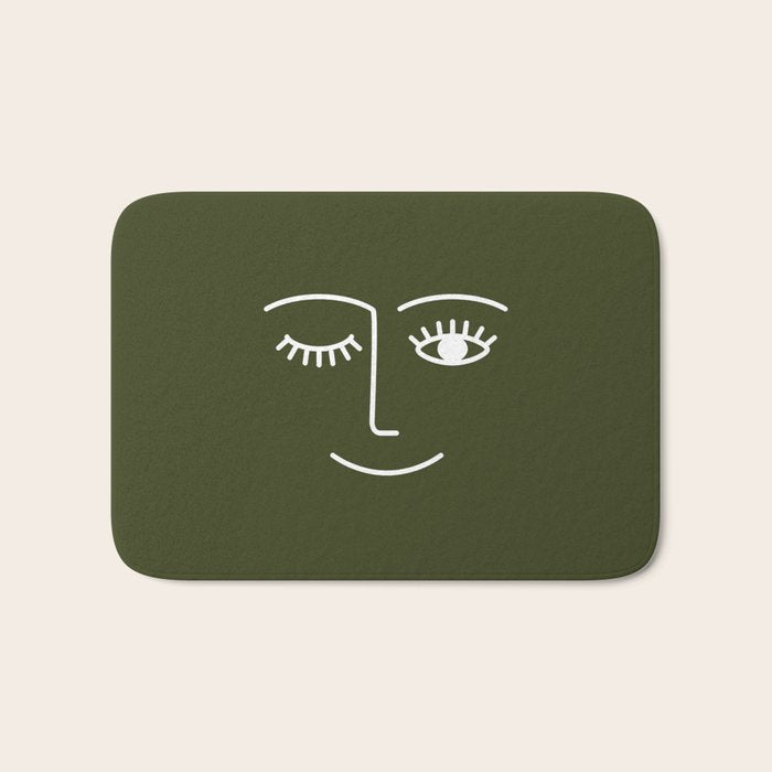 Wink (Olive Green) Bath Mat Gallery Image 1