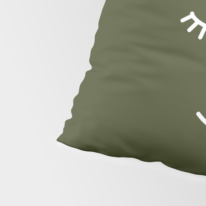 Wink (Olive Green) Pillow Sham Gallery Image 4